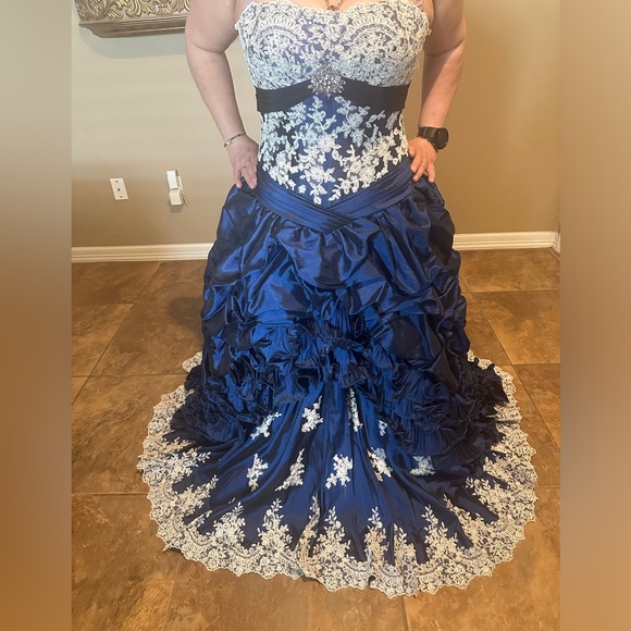 Size 14 Quinceañera dress.Shawl cover up,detachable sleeves,back,and straps. - Picture 2 of 8